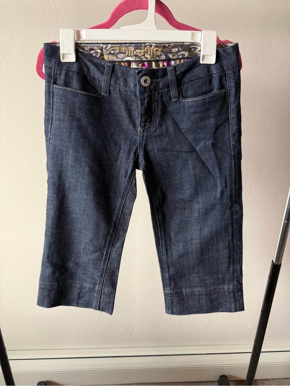 Y2K low rise denim trouser jorts capris